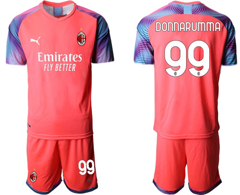 Men 2020-2021 club AC Milan pink goalkeeper #99 Soccer Jerseys
